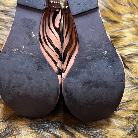 Brown and Black Wedge Shoes with Strappy Design and Smooth Finish - Picture 3 of 4